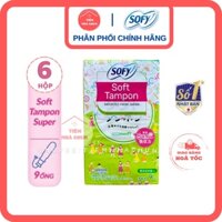 [ - BỘ 6 HỘP - BVS TAMPON SOFY] BĂNG VỆ SINH TAMPON SOFY UNICHARM SIÊU THẤM ĐI BƠI HỘP 9 QUE - TIEMNHACHUN - NHẬP KHẨU