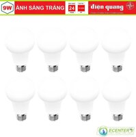 ( BỘ 8 ) BÓNG LED BULB 9W ĐIỆN QUANG LEDBU11A60 09727 V02 E27 ( TRẮNG + VÀNG )