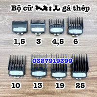 ✅ Bộ 8 Cữ Tông Đơ Gá Thép 1.5mm, 3mm, 4.5mm, 6mm, 10mm, 13mm, 19mm, 25mm Chính Hãng