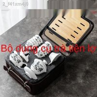 ⊕ ✷ Bộ ấm trà Kung Fu bằng gốm di động Gia dụng nhỏ Nhật Bản Cuộc họp ngoài trời đơn giản Du lịch Nắp đậy Bát