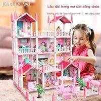 ▤ ☎ Bộ búp bê barbie nhà chơi lắp ráp biệt thự lâu đài công chúa mô phỏng trẻ em đồ chơi nhà gái nhà búp bê