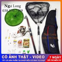 - Bộ cần câu cá shimano máy yumoshi + dây câu + phao câu + giỏ cá + balo + vợt + phụ kiện câu -