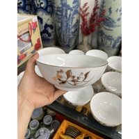 - Bộ chén bát gốm sứ vẽ vàng. bộ dùng cơm. tô dĩa. gốm sứ bát tràng cao cấp chính hãng. quà tặng ý nghĩa.