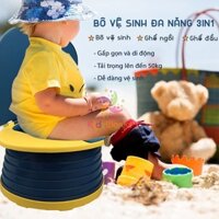 🔥 Bô cho bé đa năng 3IN1 đi vệ sinh gấp gọn KidAndMom bồn cầu thu nhỏ cho bé 6 tháng đến 6 tuổi chống trơn trượt