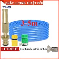 🚿 Bộ dây vòi xịt nước rửa xe, tưới cây . tăng áp 3 lần, loại 3m, 5m 206587 cút sập,nối nhựa vàng+ tặng đai