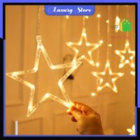 ✨ Bộ đèn led rèm sao 3 mét có phích nối điện màu vàng nắng✨