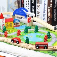 🌸 BỘ ĐỒ CHƠI LẮP GHÉP ĐỒ CHƠI MÔ HÌNH CẦU ĐƯỜNG  BẰNG GỖ TỰ NHIÊN [RAIL OVERPASS]