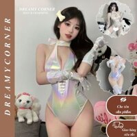 🔥 Bộ Đồ Lót Liền Thân Da Bóng Kèm Tất và Bờm Sexy Gợi Cảm JS59 Bộ Đồ Ngủ Nữ Cám Dỗ Bodysuit Quyến Rũ 🔥