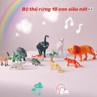 🐅 Bộ động vật thú rừng nhựa đặc mềm,🐣 chi tiết siêu nét, siêu xịn 🐘 Q603/602