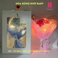 🎁 Bó hoa bóng Baby khô siêu dễ thương có đèn led, kèm túi và thiệp 🎁 Quà tặng các dịp lễ tết / Kiot_quatang