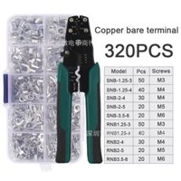 👉 Bộ kìm và Hộp 320 đầu cos chỉa tròn trần các loại đấu CB  P-5.8 + V-3.1