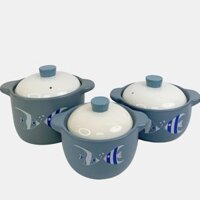 ( BỘ NỒI CÁ ) - B11 Nồi đất gốm sứ Con Cá Xanh JSH 1.6/ 3.0/ 4.0L chịu nhiệt cao, hầm thịt, nấu canh bổ dưỡng tiện lợi