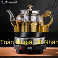 ✎ ✺㍿ bộ pha trà gia đình tự động đun nóng điện bếp gốm ấm nước dày nhiệt độ cao hoa thủy tinh