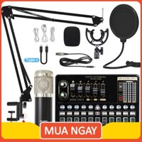 🔰 Bộ Phòng Thu điều chỉnh âm thanh chuyên nghiệp hỗ trợ LiveStream  Karaoke AUDIO DYNAMIC Soundcard (bộ như ảnh) 🔰