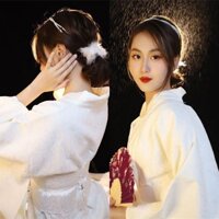 -Bộ Trước Kimono nữ trang trọng mặc truyền thống ren trắng sửa đổi Kimono thần cô gái Nhật Bản Yukata Retro Dress