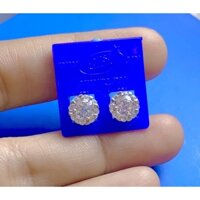 ✅ Bông bạc kiểu tròn xi bạch kim lấp lánh