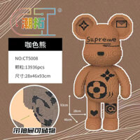 [ BÚA + KEO ] Đồ Chơi Lắp Ráp Mô Hình Bearbrick Supreme nâu cà phê cỡ lớn 1m, gu cci 1m