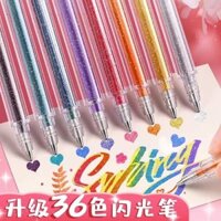 🔥 Bút dạ quang 🔥 Bút Gel bút kim tuyến có hàng sẵn học sinh Bút Gel Kim Tuyến Nhiều Màu đứa trẻ ✧Nhật Bản INS bút lấp lánh màu cao gel phát sáng bột pha lê lấp lánh cát lún bạc ánh sáng thay đổi màu sắc cho tài khoản tay Dấu ngọc trai đặc biệt ghi chú l