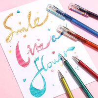 🔥 Bút Gel Kim Tuyến Nhiều Màu 🔥 có hàng sẵn Bút dạ quang học sinh Bút Gel bút kim tuyến đứa trẻ ♭Bút flash hai màu pentel Nhật Bản Bút gel ma thuật hai màu K110 Bút gel kim loại tài khoản tay♚