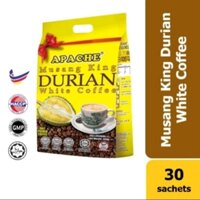 🇲🇾 Cà phê Trắng vị Sầu riêng Musang King 👑 APACHE _ 1 túi x 30 thanh x 20gr _ HALAL MALAYSIA 🇲🇾