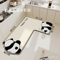 ♥ ♥ Các mặt hàng tốt được đề xuất ♥ ♥ Thảm góc bếp hoạt hình mới, hình chữ L, thấm hút, không trượt, đất diatom, thảm panda, thảm sàn nhà vệ sinh