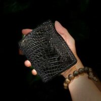 [ CAM KẾT CHẤT LƯỢNG] Bóp Da Cá Sấu Nam CW03-01G Màu Đen Da Bụng