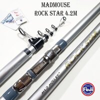 🐋 Cần câu lục MAD MOUSE ROCK STAR 4m2 đánh lục xa bờ khoen pass Fuji made in Japan, độ cứng 46T - BX+ 🐋