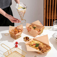 🔥 Cánh gà sáng tạo 🔥 Giỏ Chiên Khay đựng đồ ăn nhẹ sáng tạo Giỏ đựng khoai tây chiên Để Bàn Trang Trí Nhà Hàng Khoai tây chiên Hộp Đựng Thực Phẩm Lưới Chiên Khay Tiện dụng Đĩa đồ ăn chiên có hàng sẵn ♗Pháp Khoai Tây Chiên Giỏ Ăn Nhẹ Mỹ Sáng Tạo Vàng Giỏ