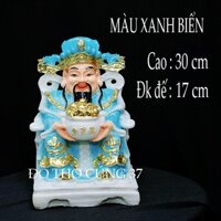 [ Cao 30 cm ] TƯỢNG ÔNG THẦN TIỀN - ÁO XANH [ COMPOSITE + BỘT ĐÁ ]