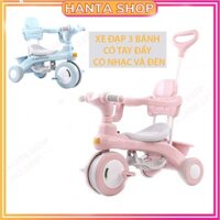 [ CAO CẤP ] Xe Đạp 3 Bánh Có Cần Đẩy Có Thể Phát Nhạc 688 Cho Bé
