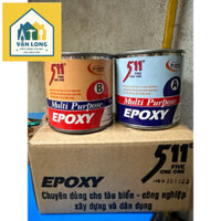 [ Cặp 0,7kg) Bộ keo dán đá, nhựa, gỗ, kim loại Epoxy 511 A và B Multi Purpose 675g (AB) Tan Nam Do