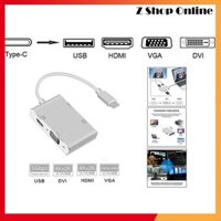 🎁 Cáp chuyển từ Type-C ra 4 đầu (USB 3.0, VGA, HDMI, DVI) loại tốt