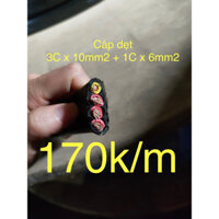 ✅ Cáp dẹt cầu trục 3c x 10mm2 + 1c x 6mm2, 3x10+1x6, cáp dẹt pa lăng, cổng trục, thang máy.