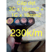 ✅ Cáp dẹt cầu trục 3c x 16mm2 + 1c x 10mm2, 3x16+1x10 dùng cho pa lăng, cổng trục, thang máy