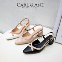 🔔 Carl & Ane - Giày cao gót mũi vuông quai mảnh cao 5cm màu đen - CL009