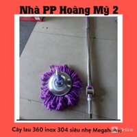 [ Cây nguyên khối ]  Cây lau nhà 360 độ inox 304 cao cấp  hiệu Megahome bảo hành 12 tháng