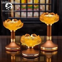 ✢ ❈ Chân đèn hoa sen thủy tinh, đế đèn Phật, đui đèn bơ, Phật đường gia dụng, đui đèn trang trí Phật