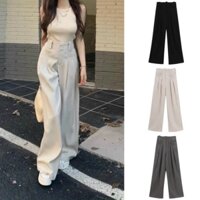 [ Chất Gold Hàn Loại 1 ] Quần suông công sở cạp cao ống rộng chiết ly LIAZ dáng đứng tông màu pastel cao cấp