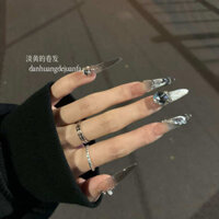 🔥 Chất lượng cao 🔥 ngắn Mắt Mèo Handmade Móng dễ thương móng tay giả mắt mèo Móng Tay Giả Có Keo Dán trung bình và dài có hàng sẵn Móng tay đeo thủ công có thể tái sử dụng ♥[Brilliant Xinghe] Handmade Cat 's Eye Armor Long High-end Light Luxury Shining