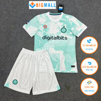 [ Chất Vải FEX, Gai Thái, in tên số] Inter MI.L.AN Trắng Xanh nhạt quần trắng, Bộ Quần áo bóng đá gai lưới chuẩn thi đấu