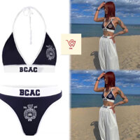 { CHE TÊN } Bikini 2 mảnh đen viền trắng BCAC - TiNiShop