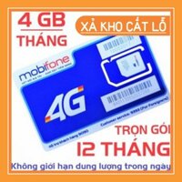 ... [CHỈ BÁN HÀ NỘI] Sim 4G Mobifone trọn gói 1 năm không nạp tiền MDT250A tặng 4Gb mỗi tháng