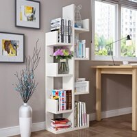 ( CHỈ NHẬN HỎA TỐC HCM )Kệ gỗ Xương Rồng MÀU TRẮNG để sách phù hợp trang trí nội thất kích thước 40cmx 20cmx120cm