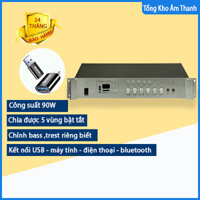 [ Chia 5 Vùng ] Amply kết nối Bluetooth , cắm USB , máy tính ,điện thoại chuyên dụng cho loa âm trần - loa treo tường