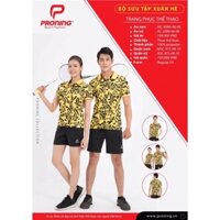 [ Chính Hãng ] Áo cầu lông, Áo tennis Proning Nam Nữ MC - 8989 - AC - 3389 - Vàng