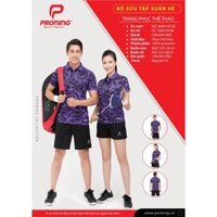 [ Chính Hãng ] Áo cầu lông, Áo tennis Proning Nam Nữ MC - 8989 - AC - 3389 - Tím