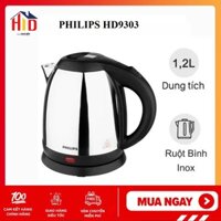 ( Chính hãng BH 24 tháng)Ấm siêu tốc mini inox Philips HD9303/03 1.2 lít