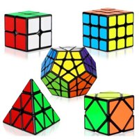 ✅ [Chính Hãng] Combo 5 Rubik QiYi 2x2 3x3 Skewb Megaminx Pyraminx Rubic Sticker Viền Đen Đồ Chơi Thông Minh | Thế Giới R