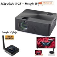 [ Chính hãng ] Combo Máy chiếu W2S hỗ trợ kết nối với loa không dây + Thiết bị Truyền Hình Ảnh Dongle Wifi Display Q4