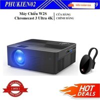 [ Chính hãng ] Combo Máy Chiếu Mini W2S Chạy Hệ Điều Hành Android Siêu Nét + HDMI không dây Chromecast 3 Ultra 4K